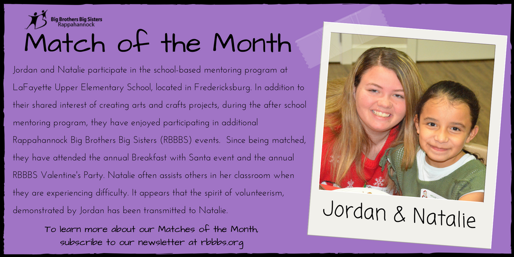 bbbsfred's tweet photo. Congratulations to our March #MatchoftheMonth, Jordan &amp; Natalie! Jordan's helping heart has definitely been rubbing off on Natalie as she reportedly has been assisting fellow classmates who have been experiencing difficulty in their schoolwork. Great job girls! https://t.co/yRWbqhkTaO