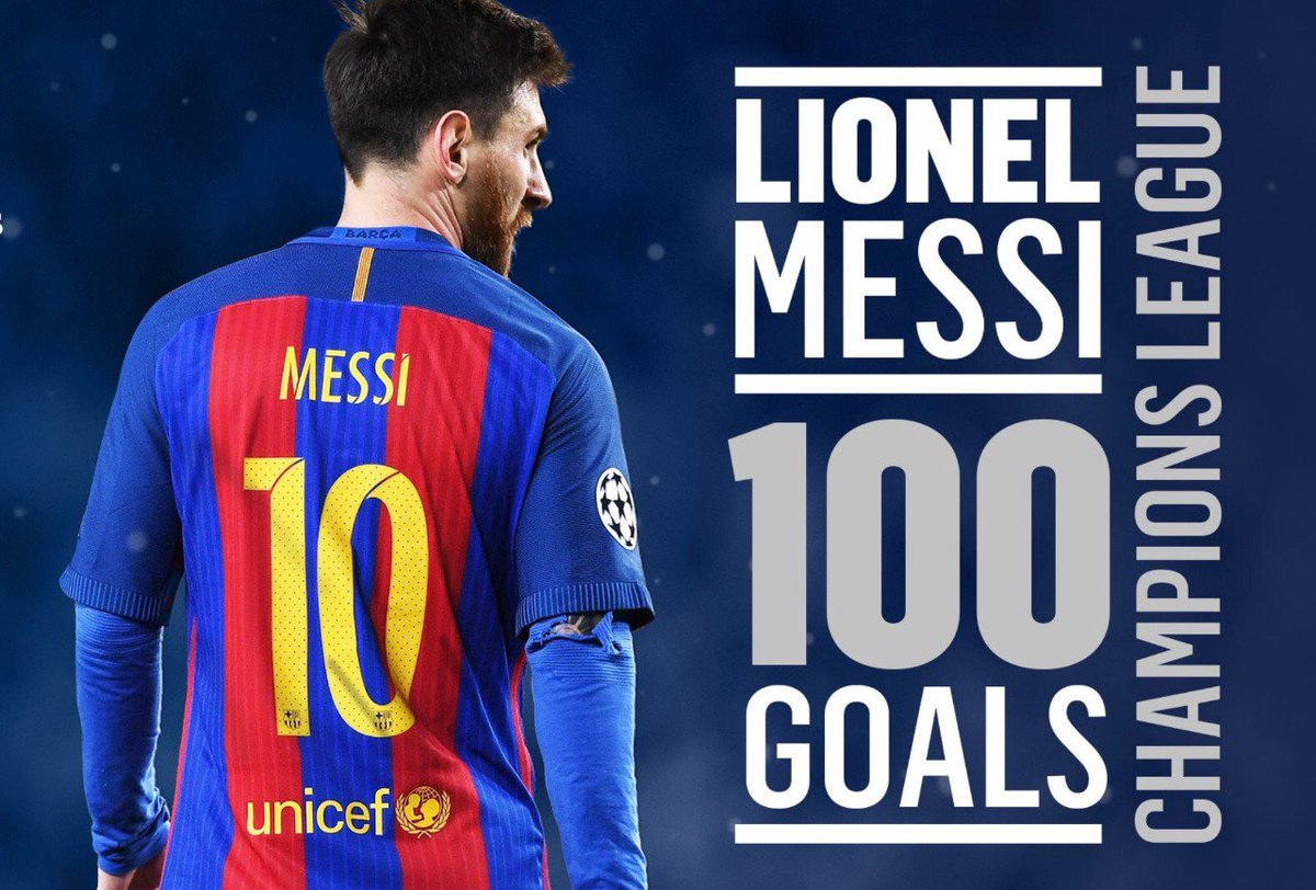 #EUBarcaChelsea | 
Lionel Messi llega a 100 goles en la UEFA Champions League.