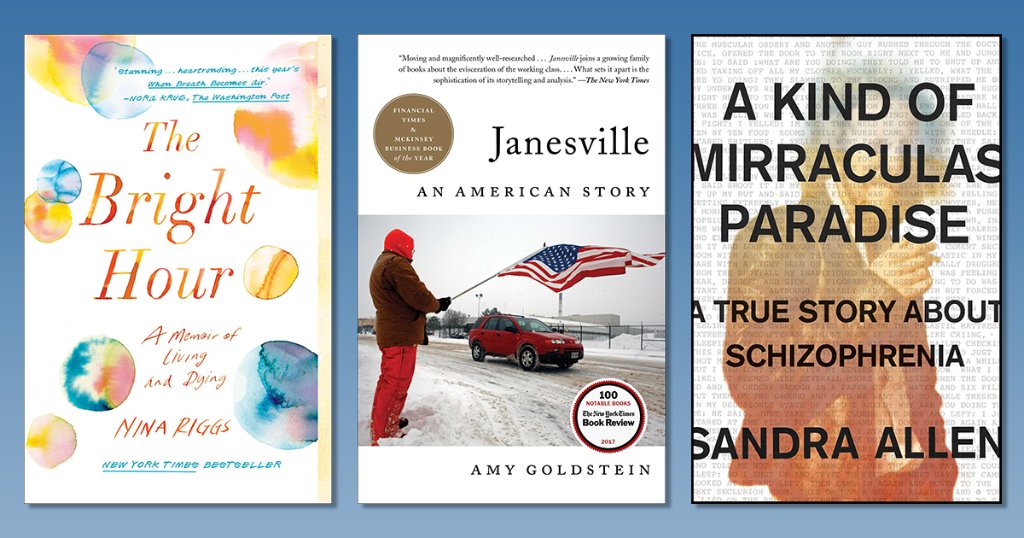 MisterSalesman's tweet photo. https://t.co/G358VA9vKe RT @simonschuster "11 remarkable true stories for your #bookclub that will delight, astonish, and encourage! Have you read any of these? #TheBrightHour #AKindOfMirraculasParadise #Janesville #nonfiction https://t.co/DY9fSGG2h4