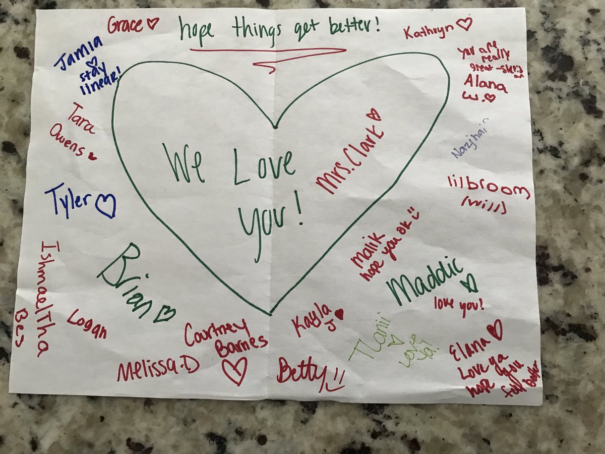 loveisaSHEA's tweet photo. My first period knew I was sad this morning and not my normal excited self. Before I had to leave early, they handed me this. #thesekidsarethefuture #iteachmath #iteachkindness @SMS_dragons https://t.co/fwqNxiYYUV