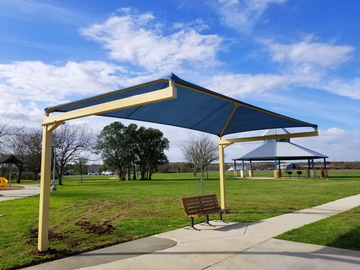 ShadeProLLC's tweet photo. It was a pleasure working with the City of @bulverdetx in providing some shade over their playground and benches. The structures will make an excellent addition to their already beautiful park. #playgroundshade #shadesolutions #shadesystem #tensileshade #shade #permanentshade https://t.co/40X5p6EGEX