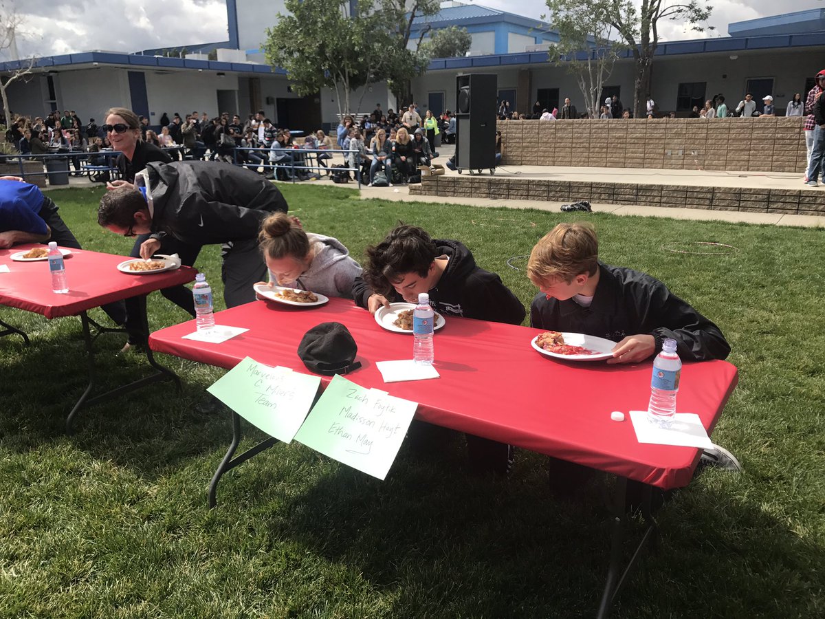 students and admin joined together for our pie eating contest in honor of pi day! congrats to ms bosquez's team for taking the win