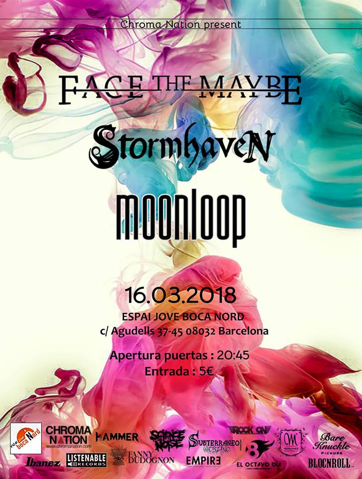 BOCANORD's tweet photo. 16/03 Nit de #metal-prog a @BOCANORD Amb els grups barcelonins @MoonloopBand @FaceTheMaybe i els francesos #stormhaven #metal #prog #death organitza @Chromanation Entrada 5€ https://t.co/I7gNhcTFR6