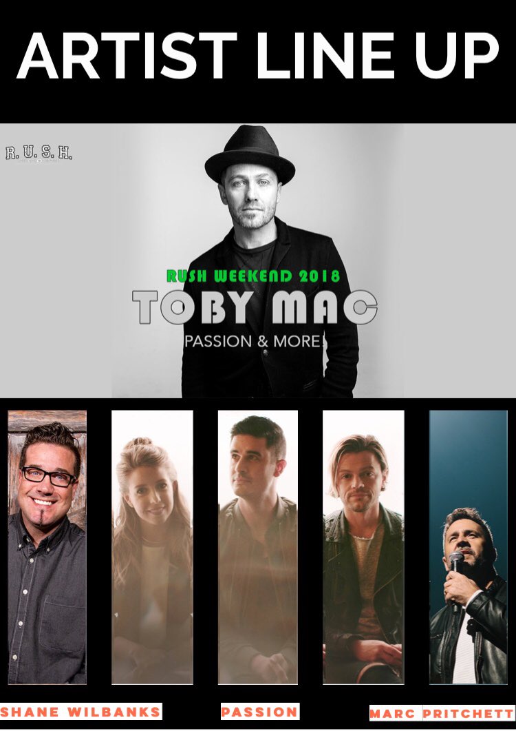 You’ve heard it on J93.3 radio. No-Brainer!  Get TIX now only $29 for so much value! Last year I opened for David Crowder &amp; now for Toby Mac &amp; I’m excited to Emcee this amazing Event. GA come on &amp; I’ll C U there!  rush2018.com <a href="/RUSHMINISTRIES/">RUSH MINISTRIES</a> #makeknownministries