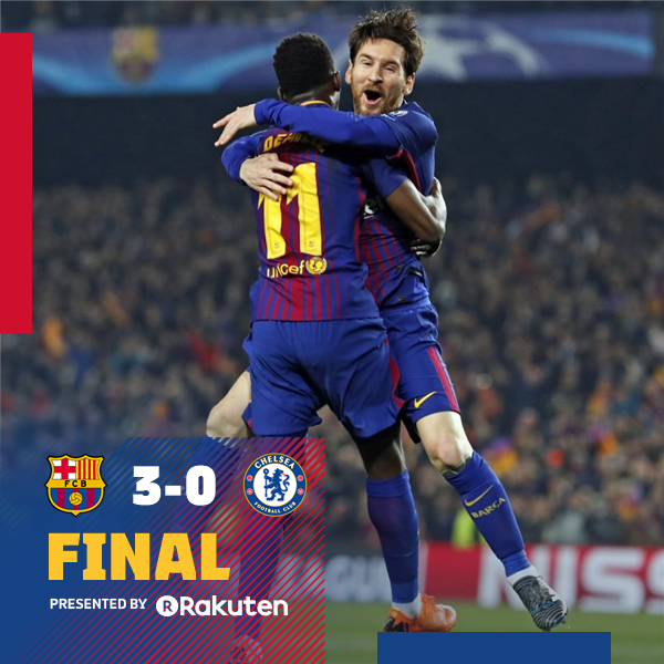 Barca 3 chelsea 0 Clearance