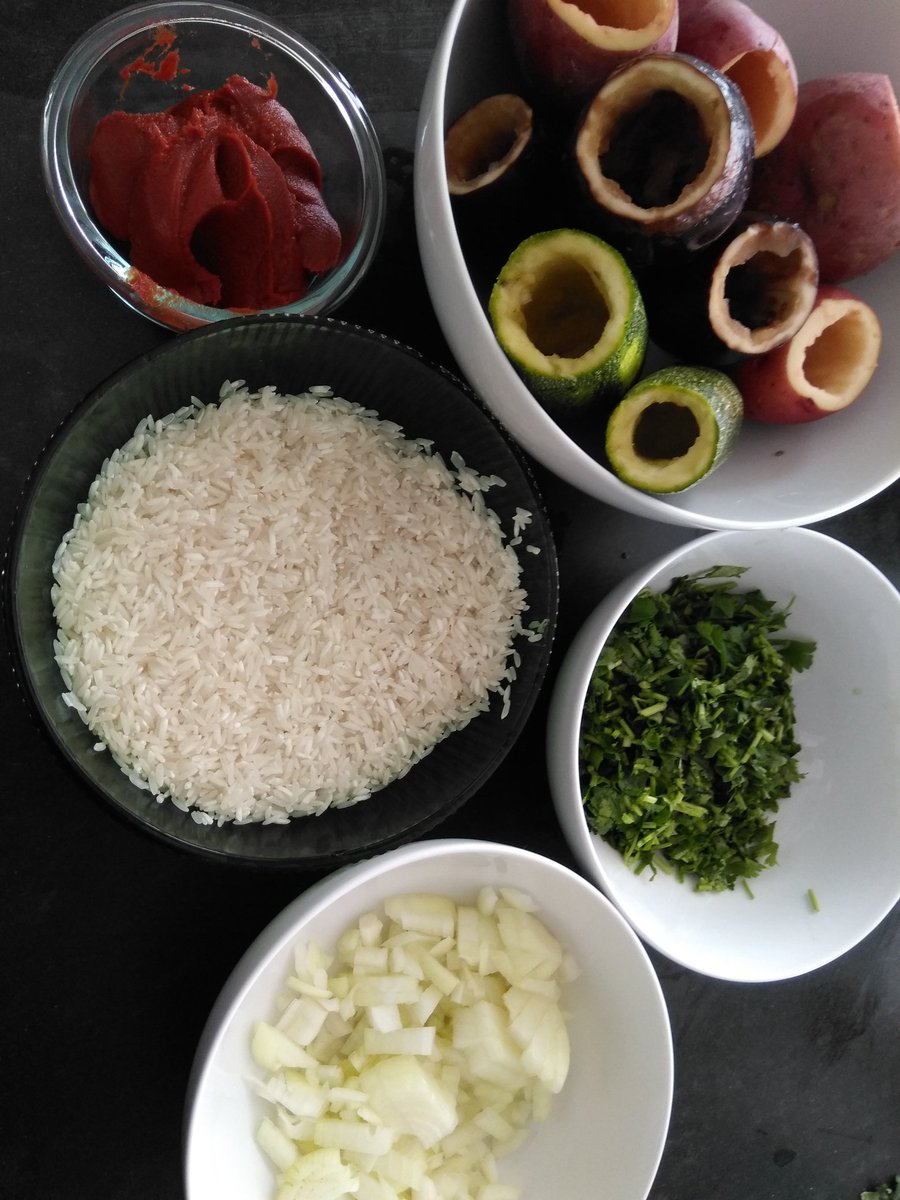 SAMBUXANYC's tweet photo. Delicious Mahshi spiced to perfection.
🍆🥔🥒 vegetables stuffed with rice.
.
.
#vegan #veganfood #stuffed #mahshi #vegetarianrecipes #africanfood #Sudanese #wakandafood #Wakanda #Brooklyn #africandiaspora #Africa #neversamosaless #samostess #samosanyc #sambuxa #nyc @FoodNetwork https://t.co/kHA7oRstPG