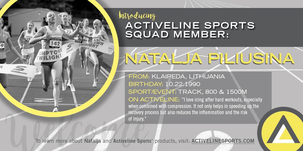 ActiveLineSport's tweet photo. It's Wednesday &amp; that means time 2 introduce another of our amazing new Squad members: Natalja Piliusina - Originally from Lithuania, she's taking the running world by storm, running PR's left and right. Welcome @N_Piliusina #BrooksBeasts #RunFastIceFast #IceCompressionTherapy https://t.co/oKs2crLXAu