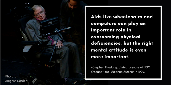 AOTAInc's tweet photo. Today we remember Stephen Hawking who understood the importance of occupation and benefited from occupational therapy. https://t.co/aZA60NpZem https://t.co/sC7W8VinMs