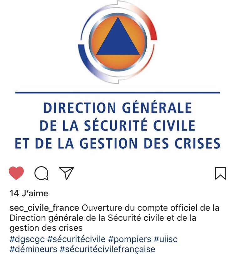 KevinMUGUET's tweet image. @SecCivileFrance ouvre son compte officiel sur @instagram ! 🚒
Un nouveau vecteur de communication pour le grand public👏🏻👍🏻! 
Soyez le 1er acteur de la sécurité civile française! #proximite 
#pompiers #UIISC #ESOL #BASC #GHSC #DGSCGC #DSP #IGSC #Gescrise #COGIC #BSPP #BMPM