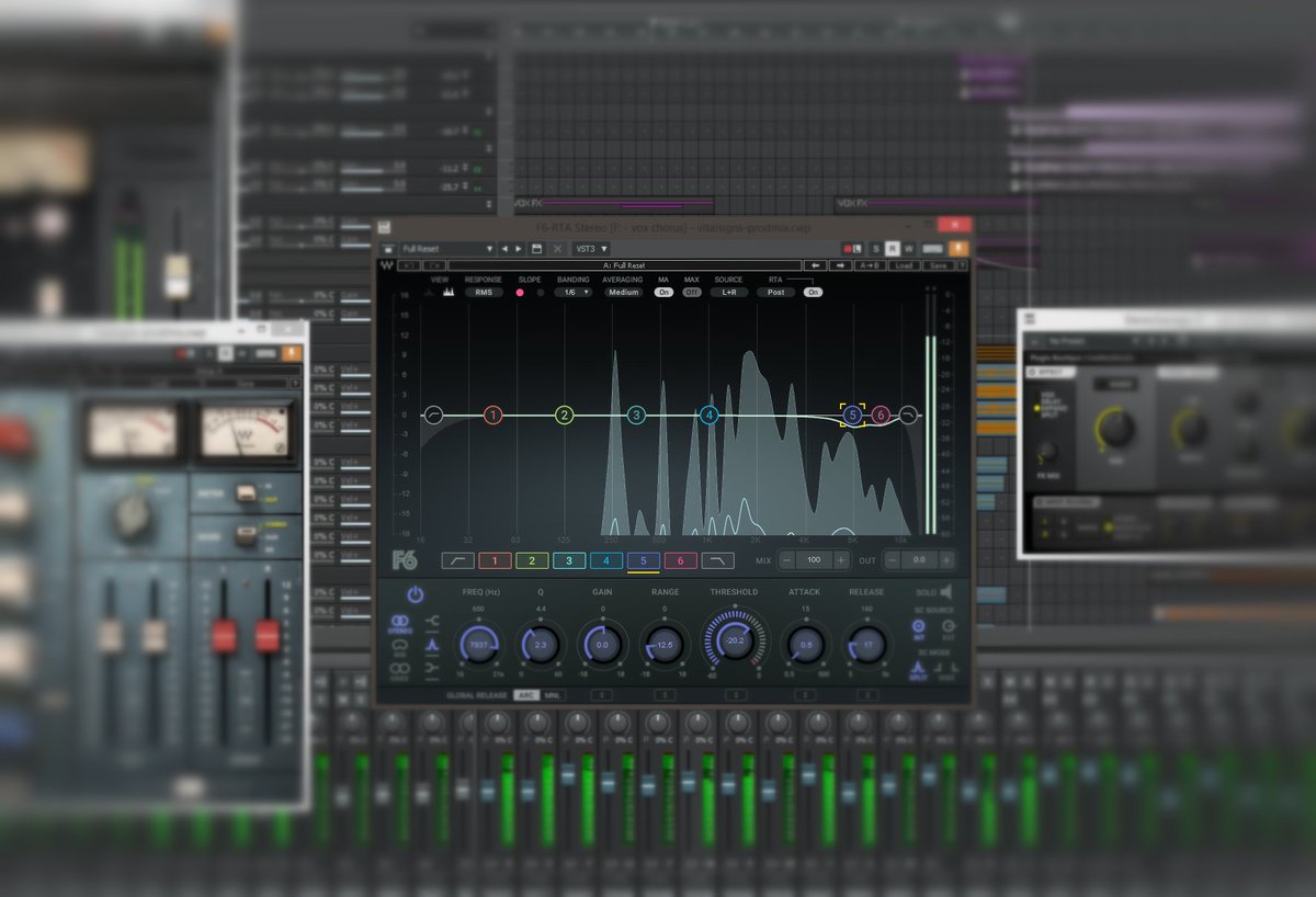 cattismusic's tweet photo. Wow! The updated F6 EQ from @WavesAudioLtd is great! It's my new precision go-to plugin. Super simple to use. Just find the frequency in solo, then sweep. Set the threshold and range to taste. Done! Here, I'm using it as a deesser. #mixing #musicproduction #daw #vst #goodtimes https://t.co/if0Nf2GSY4