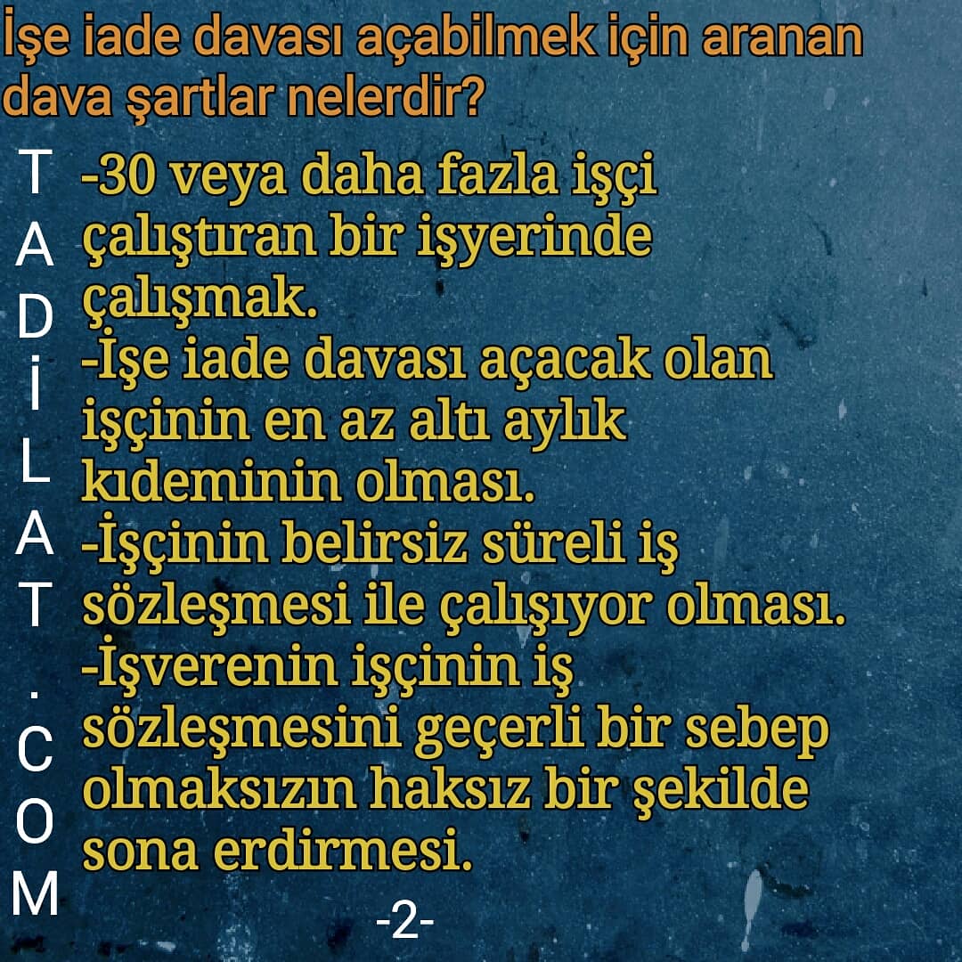 tadilatcomm's tweet photo. İŞE İADE DAVASI İLE İLGİLİ BİLMEMİZ GEREKENLER - 1 - https://t.co/QLYGK2LLNm