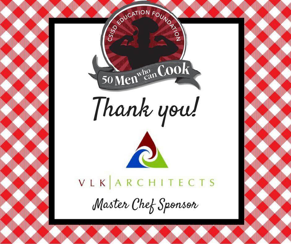 Give2Kids's tweet photo. Thank you to VLK Architects, Inc. for their Master Chef sponsorship of 50 Men Who Can Cook. We appreciate their continuous support of College Station teachers and students! #50Men2018 #EFProjectSMILE https://t.co/dfbcR2c05W