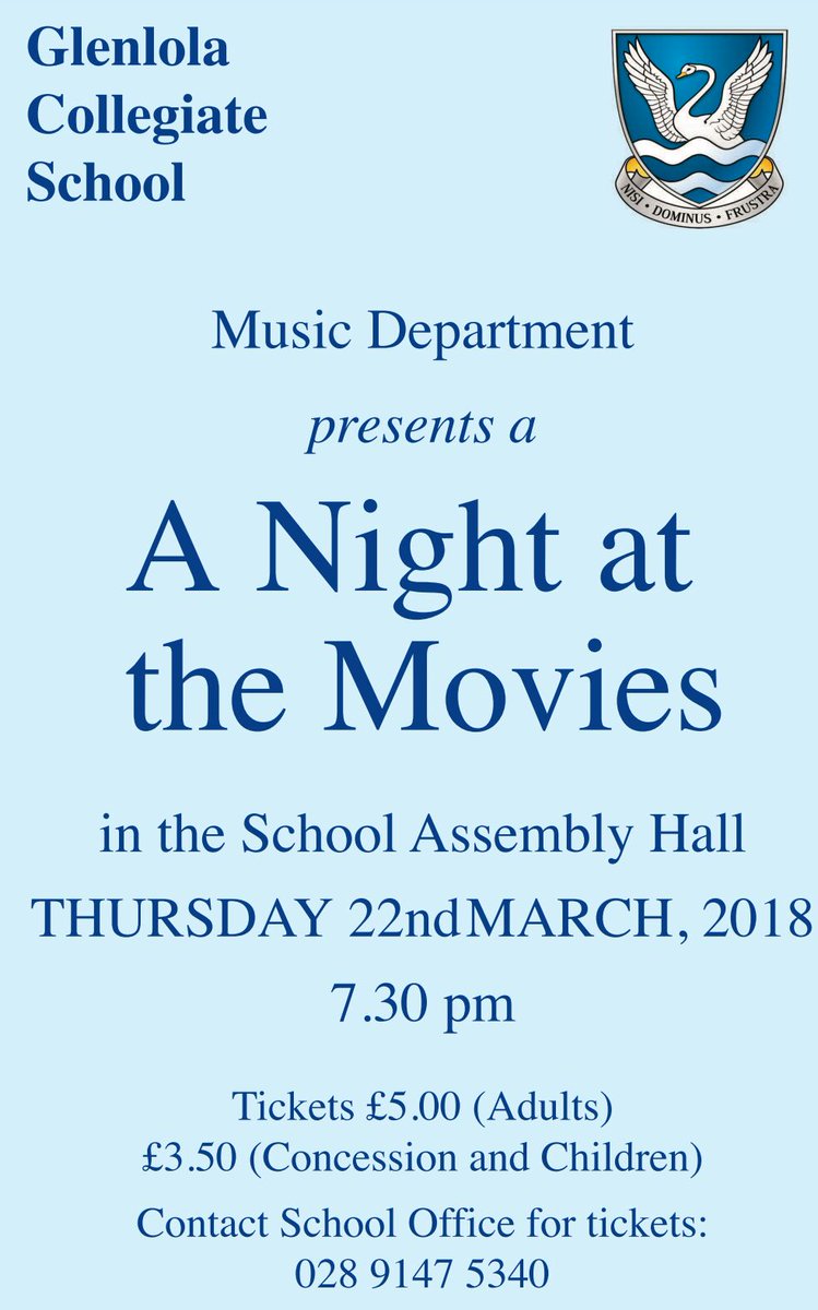 GlenlolaSchool's tweet photo. Really looking forward to our annual  Spring Concert, Thursday 22nd March. Always an excellent night's entertainment. Come and enjoy the musical talent of our pupils. Please get your tickets before the event. https://t.co/2maRAVMYyq