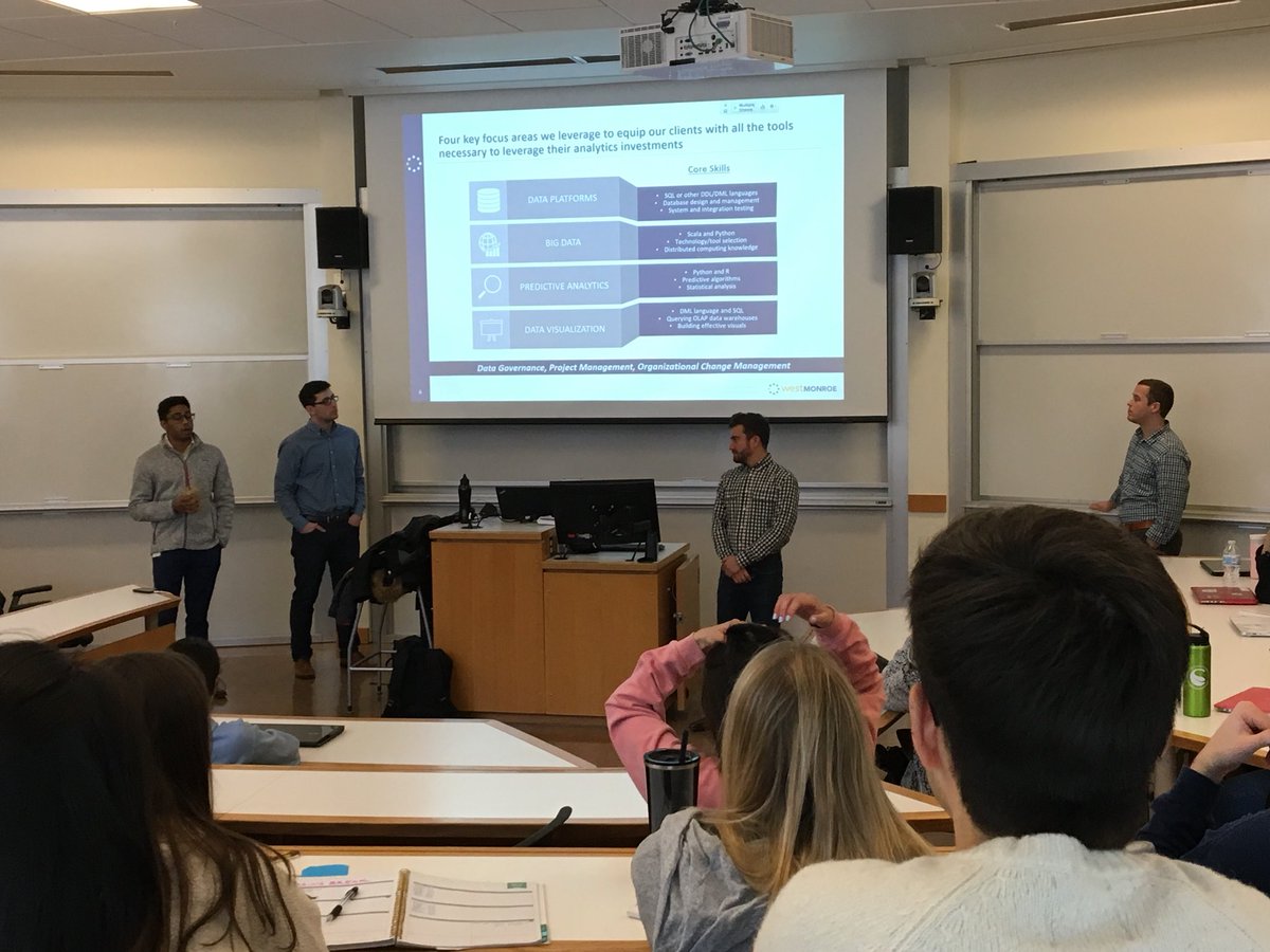 vishalsachdev's tweet photo. #badm350 students @giesbusiness learning from @WestMonroe team about #analytics All #uiuc alums ! https://t.co/oOFObDdlRi
