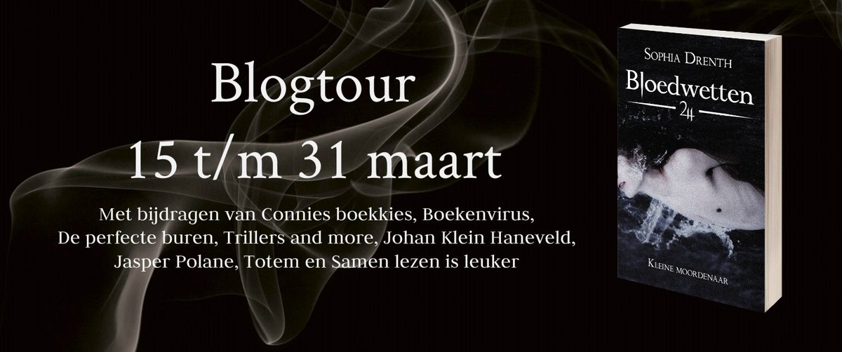 Zitten jullie al klaar voor de #blogtour van #Kleinemoordenaar? Hij begint morgen met een artikel van mijn hand, gevolgd door bijdrages van diverse boekbloggers en schrijvers.