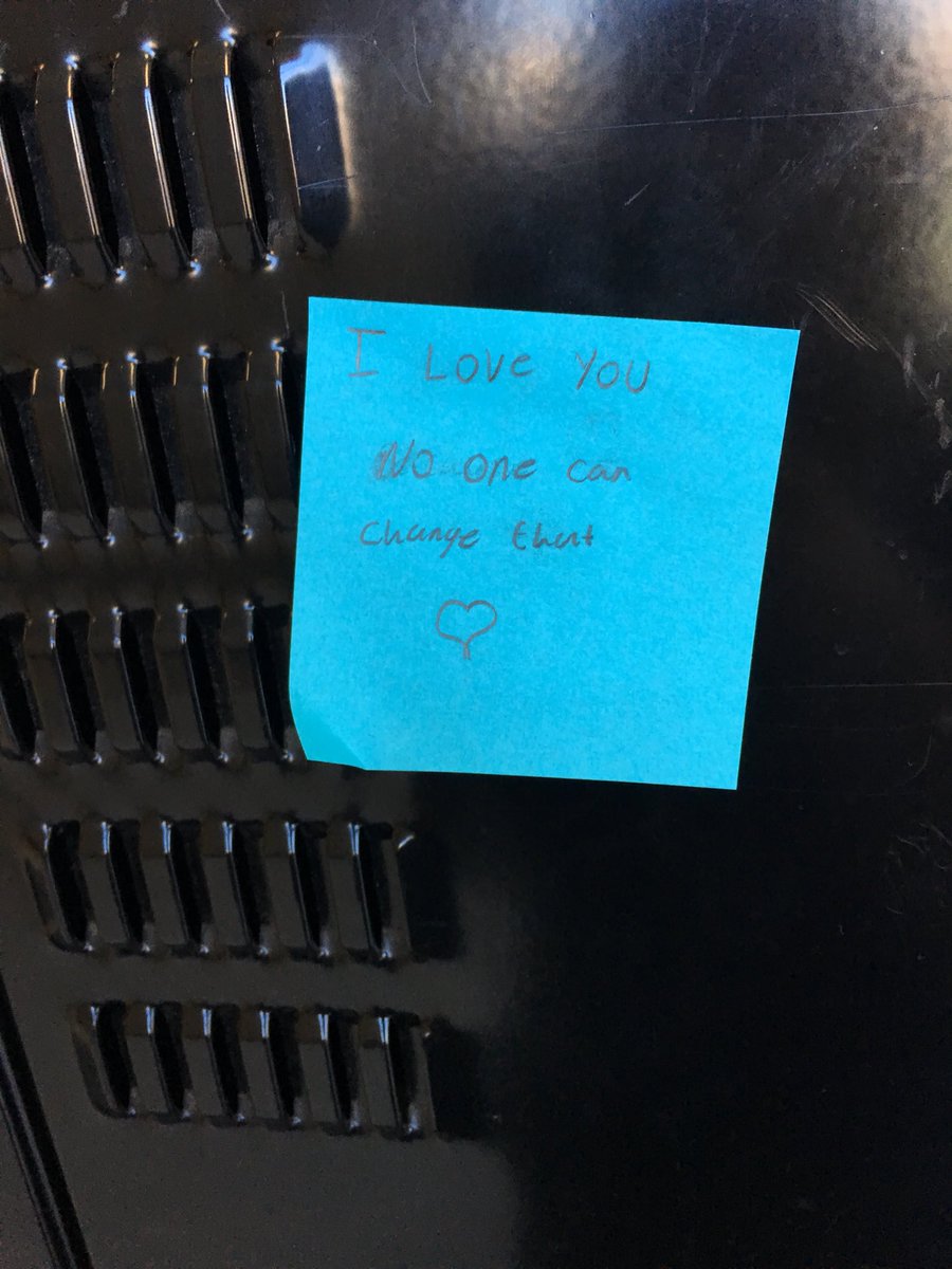 mrs_olivarez's tweet photo. Today my students promoted love and positivity by placing sticky notes with a message on other student’s lockers. My heart is full! #whatsyour17fchs https://t.co/ucudndwkQI