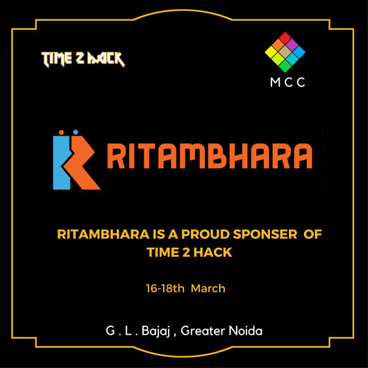 TimeTwoHack's tweet photo. #Time2Hack #sponsor #Ritambhara #Technologies #Tech #event #coding #coders #GLBajaj #GreaterNoida https://t.co/LoHDpBqM5y