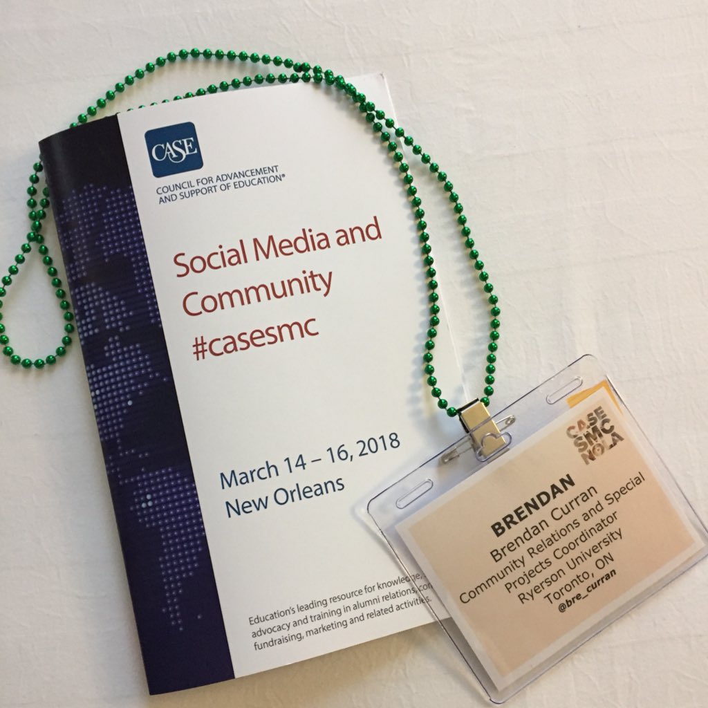 Thrilled to be representing #RyersonU in NOLA at the #CaseSMC conference! Learning invaluable tips &amp; tricks for engaging online communities. <a href="/CASEAdvance/">CASE</a> @ChangSchool #LifeLongLearning