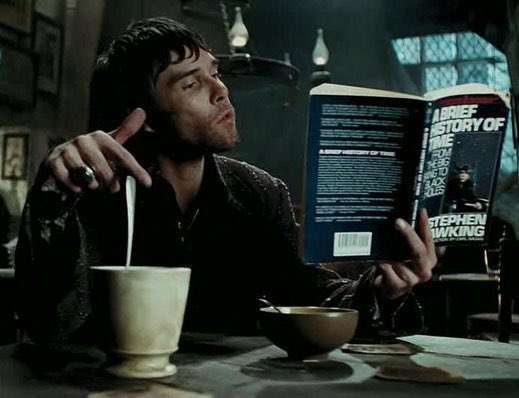 TheHPfacts's tweet photo. In Prisoner of Azkaban there is a wizard in the Leaky Cauldron reading A Brief History of Time by Stephen Hawking at the same time doing wandless magic. Science Wizard!

RIP to Stephen Hawking https://t.co/qqomWu1nVZ