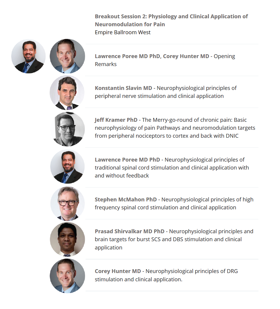 neuromodec's tweet image. 2018 NYC Neuromodulation Conference|NANS #NYCNANS18
Physiology+Clinical Application of Pain Neuromodulation
@chunter_md @Ainsworth_Pain Konstantin Slavin @UIHealth Jeff Kramer (Volta) Stephen McMahon @KingsCollegeLon Prasad Shirvalkar, Lawrence Poree @UCSF
neuromodec.com/nycnans2018/
