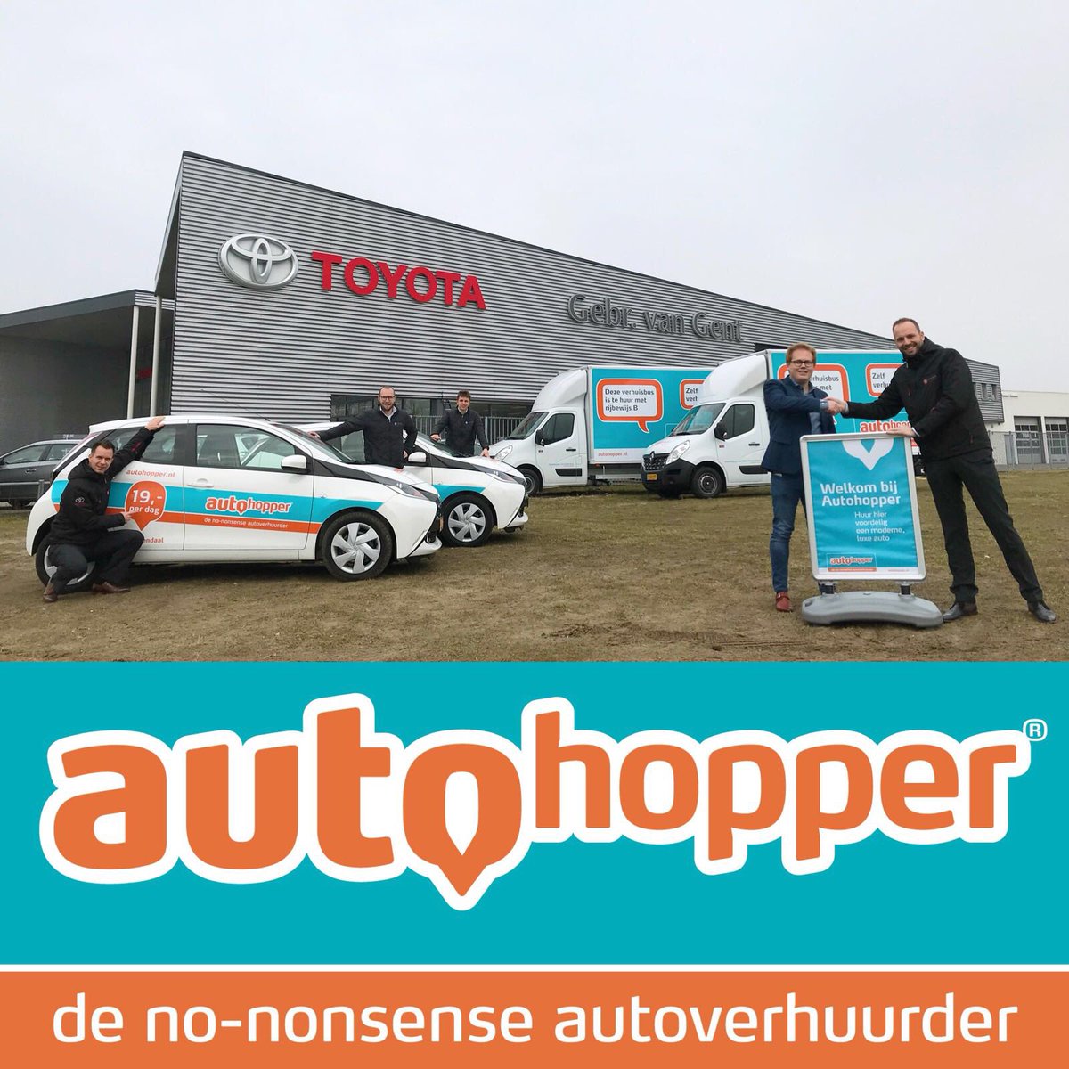 StevenDonselaar's tweet photo. Bijzonder trots op de mooie samenwerking! Het bekende familiebedrijf @ToyotavanGent start onder de vlag van @autohopper 2 autoverhuurshops in #Veenendaal en #Ede #autoverhuur #huurauto #shortlease #autohopper #hophopnaarautohopper https://t.co/M4GUXJDTlD