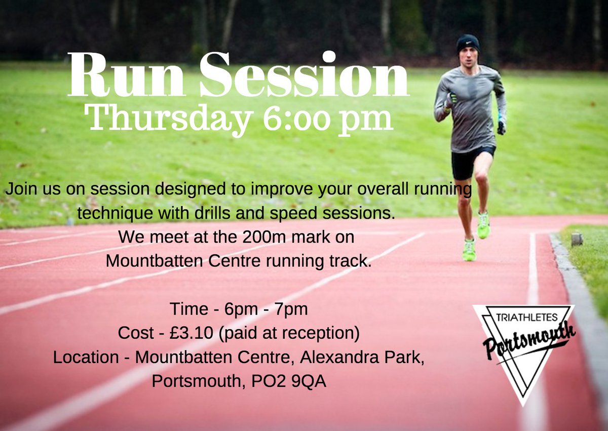PortsmouthTri's tweet photo. Join us at #moutbattencentre for #runsession on Thursday 6 pm! Open to all PT members! https://t.co/TrRz01A3ca