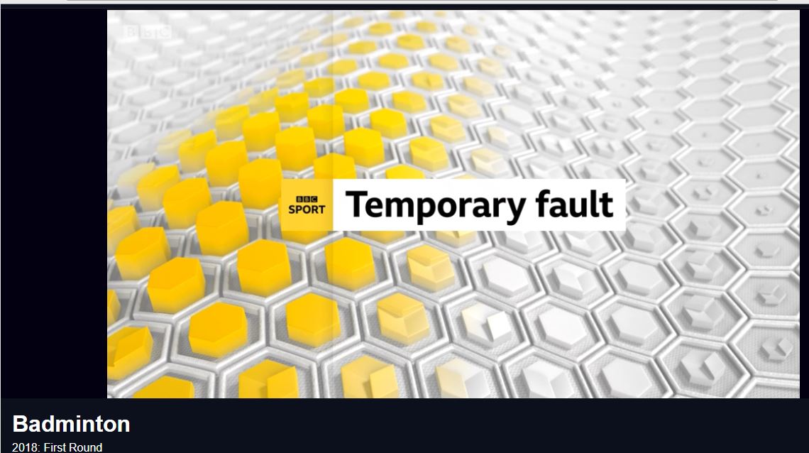 bellavitaluna's tweet photo. @BBCSport @BadmintonEnglnd very disappointed you have a transmission fault so no one can watch the #adcocks @ #AllEnglandOpen2018 ! :( https://t.co/L9d0Omjryq