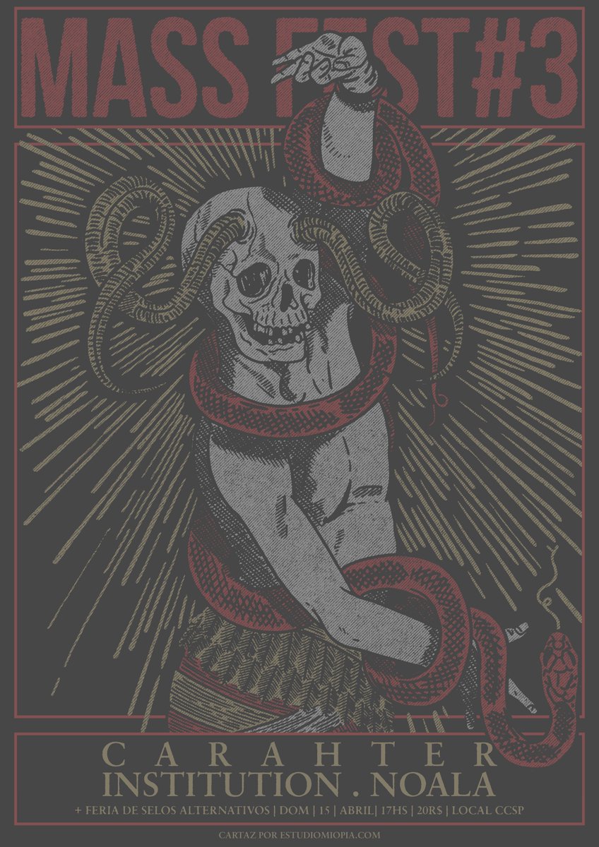 dissensorecords's tweet photo. ANOTEM NA AGENDA: 15/4 no Centro Cultural SP MASS FEST #3 (festival de metal alternativo organizado pela @dissensorecords:  CARAHTER, INSTITUTION e NOALA + FEIRA DE SELOS https://t.co/G6ScUeQeYI https://t.co/gaZb5hQli3