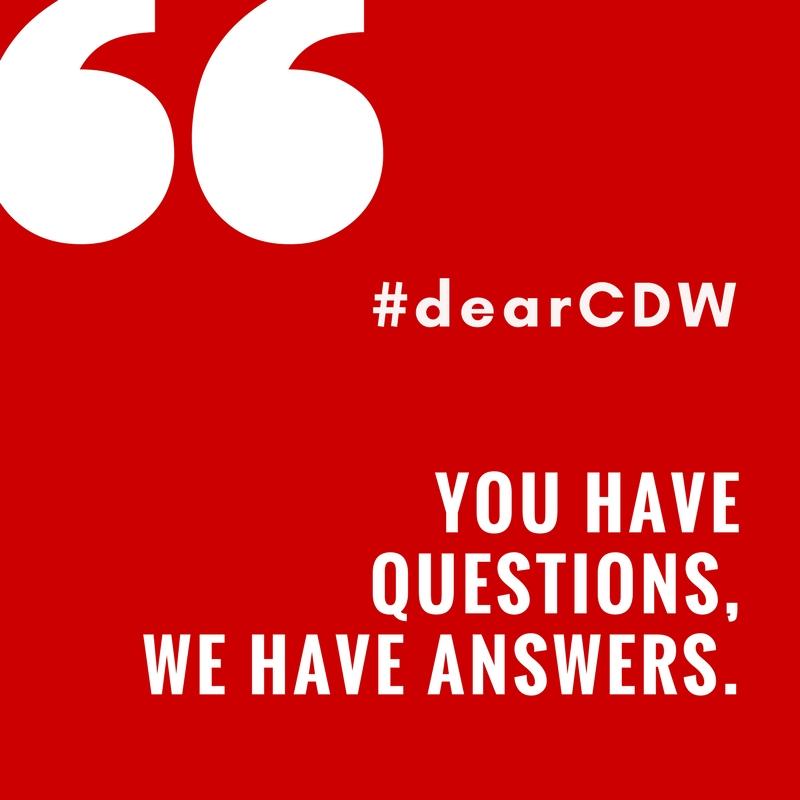 CDWCanada's tweet photo. Do you have an #IT question or concern? Tweet/DM us and our #specialists will answer! #dearCDW #tech #cloud #security #software https://t.co/ReAhiERjqC