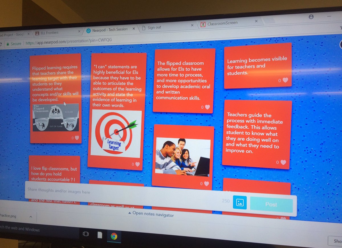 MrsGill_'s tweet photo. Fantastic ELL workshop yesterday! Using @nearpod allowed everyone, including those who were unable to "physically" be there, to participate. #rethinkingPD https://t.co/0wDRXU2hb2