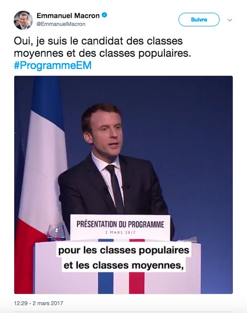 ArnaudMouillard's tweet photo. #InventeDesBobards

Emmanuel Macron, le 2 mars 2017 

"Je suis le candidat des classes moyennes et des classes populaires."

#Macron #LREM https://t.co/YjwmJsYM9c