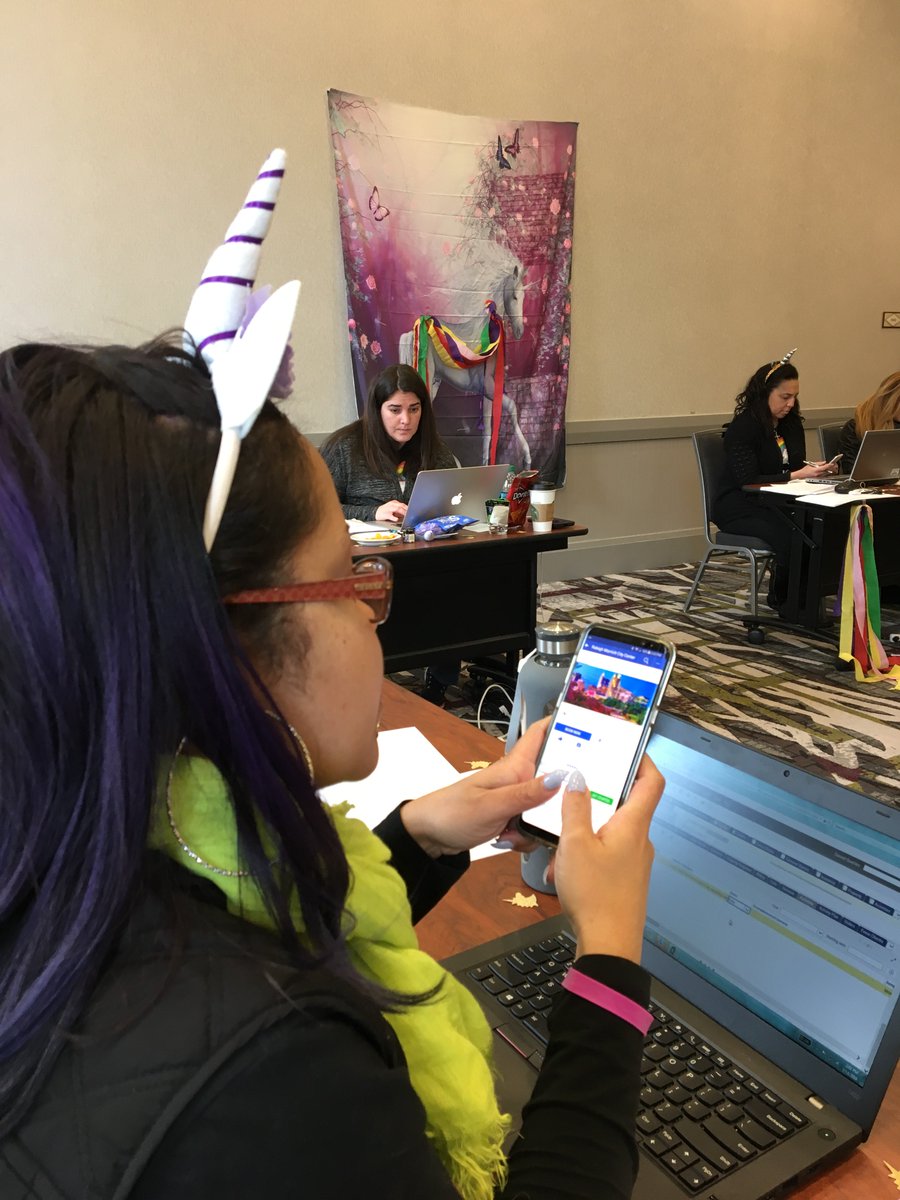 RaleighMarriott's tweet photo. Monica is taking a 5 second break from sales calls only to post about #interstateprospectingday 😀 Go Unicorn Squad!🦄 https://t.co/OjQGaVx5oS