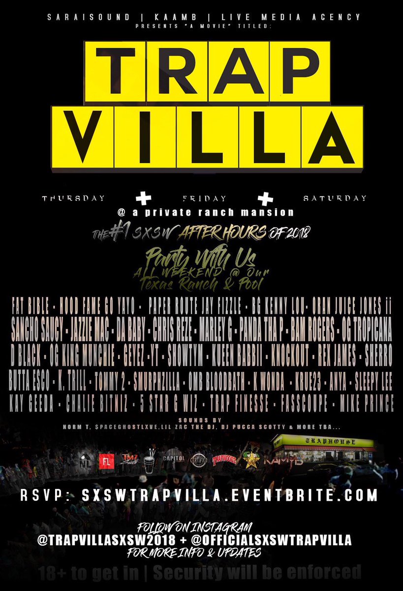 24hrlitness's tweet photo. #Trapvilla ALL WEEKEND! March 15-17th
#sxswtrapvilla
#SXSW
#24hrlitness https://t.co/O3WP7nz0bp