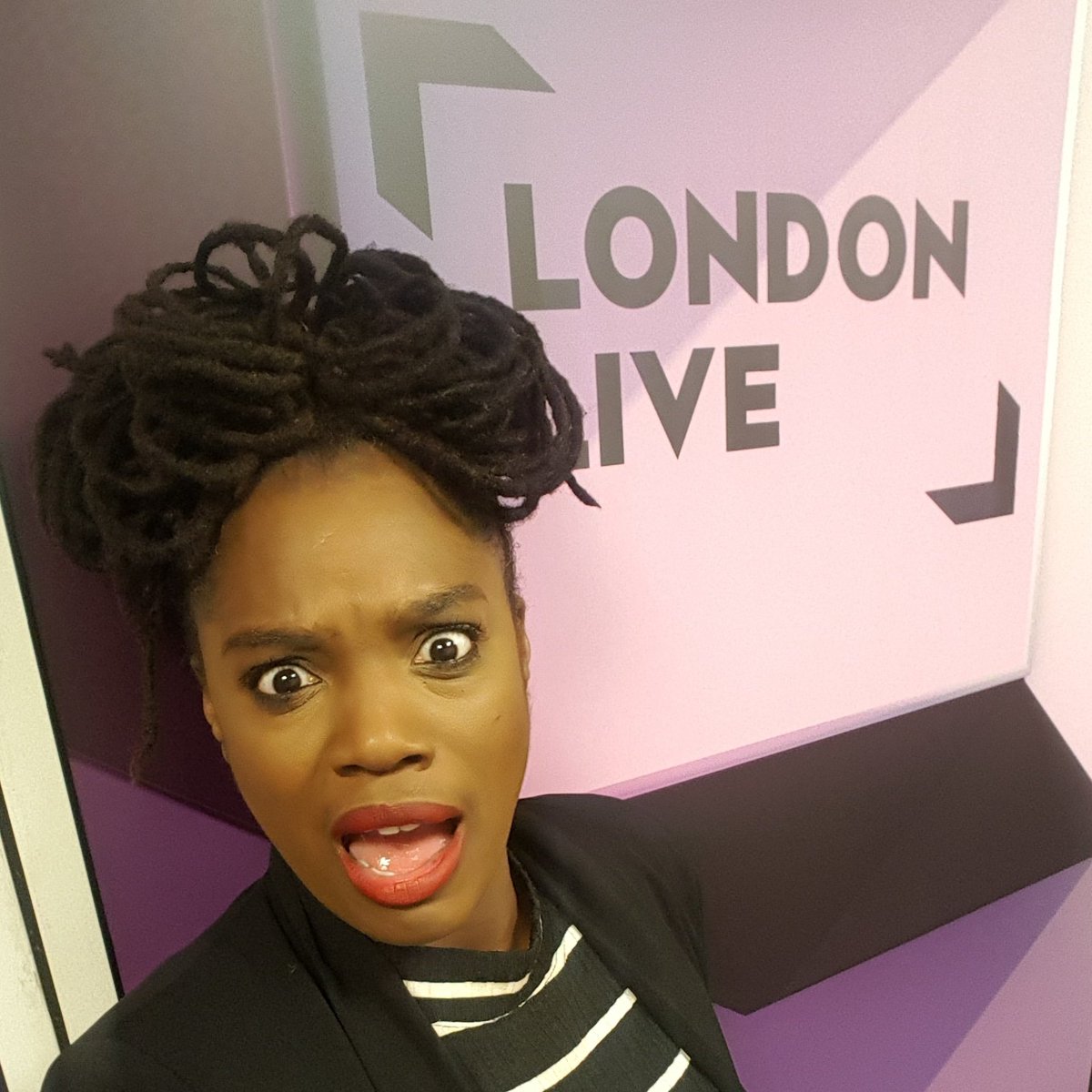 ThanyiaMoore's tweet photo. Still in shock, but at @londonlive being in shock π² (18:30 is the time guys - watch it, watch it, watch it!) @funnywomen @funnywomenlynne #FunnyWomenAwards #FWAWARDS2017 #ThanyiaMoore #MooreLaughter #Comedian #Host #Actress #BlackGirlMagic #QueenWithADream https://t.co/cfPk0sDnmj