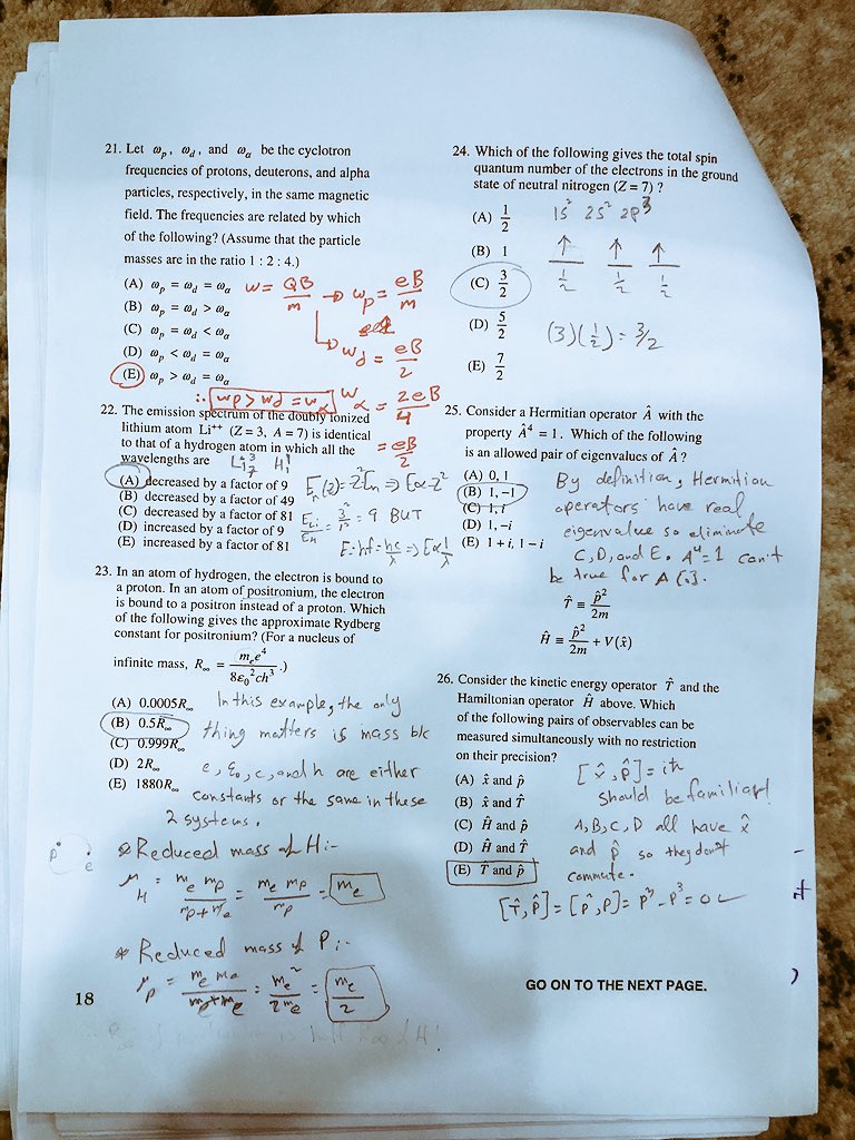 ahmedalrquan's tweet image. #gre1777 حلول ٢٠-٤٠ سؤال #physics #physicsgre 

1