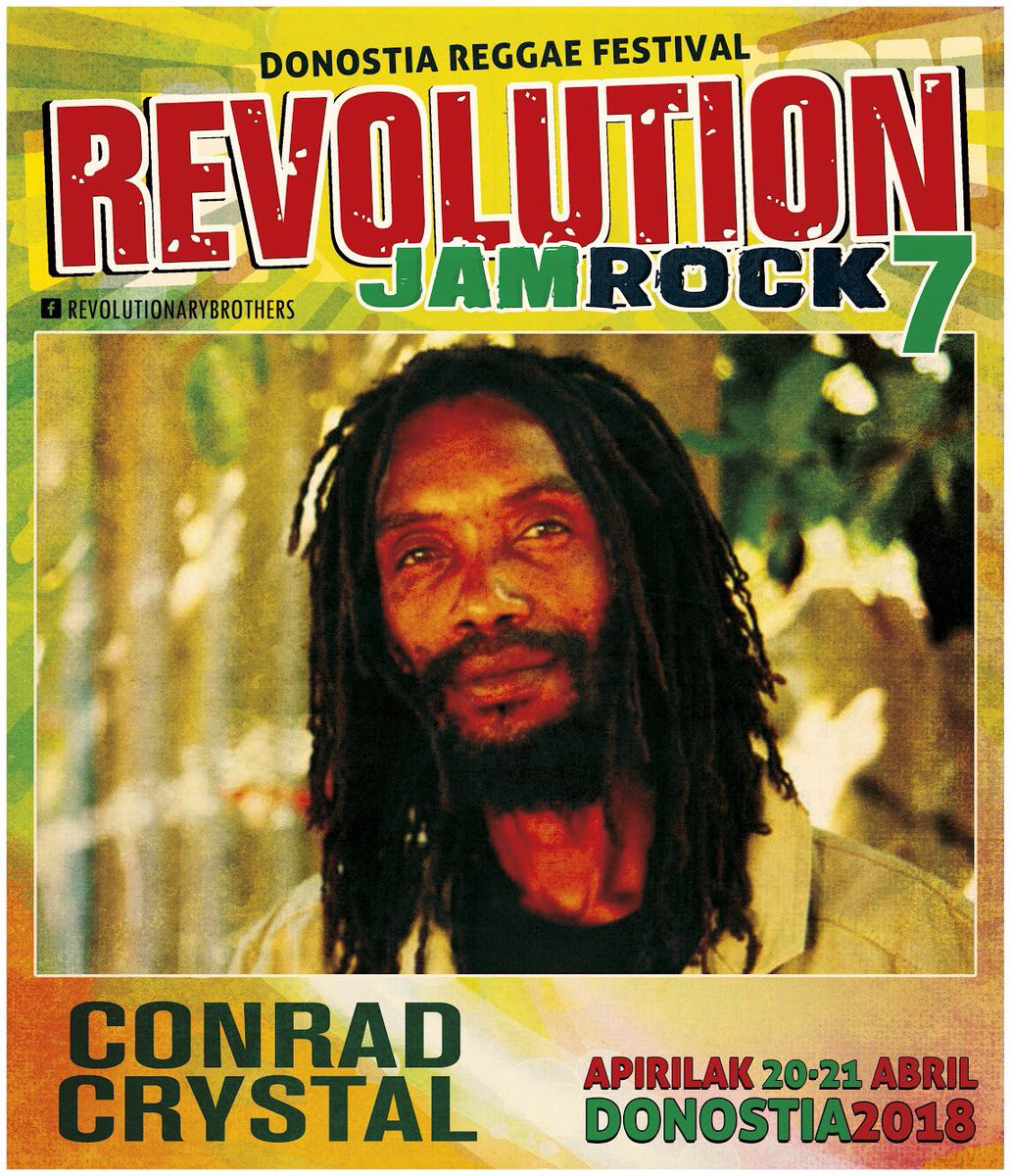 Revolut10narys's tweet photo. Hoy confirmación tercera y TRIPLE confirmación: Suga Roy & The Fireball Crew & #ConradCrystal & Zareb desde Jamaica en Gira!
Revolution JamRock 7 - Reggae Festival 20-21 Abril https://t.co/EmEq77MXs4
