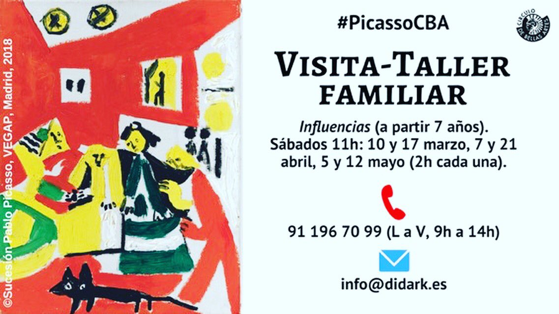 El sábado 17 volvemos a realizar la visita-taller para familias “Influencias” donde podremos descubrir obras de Picasso y estableceremos conexiones con los grandes maestros del arte: Velázquez, El Greco...

¡Aún quedan plazas libres! 

#PicassoCBA