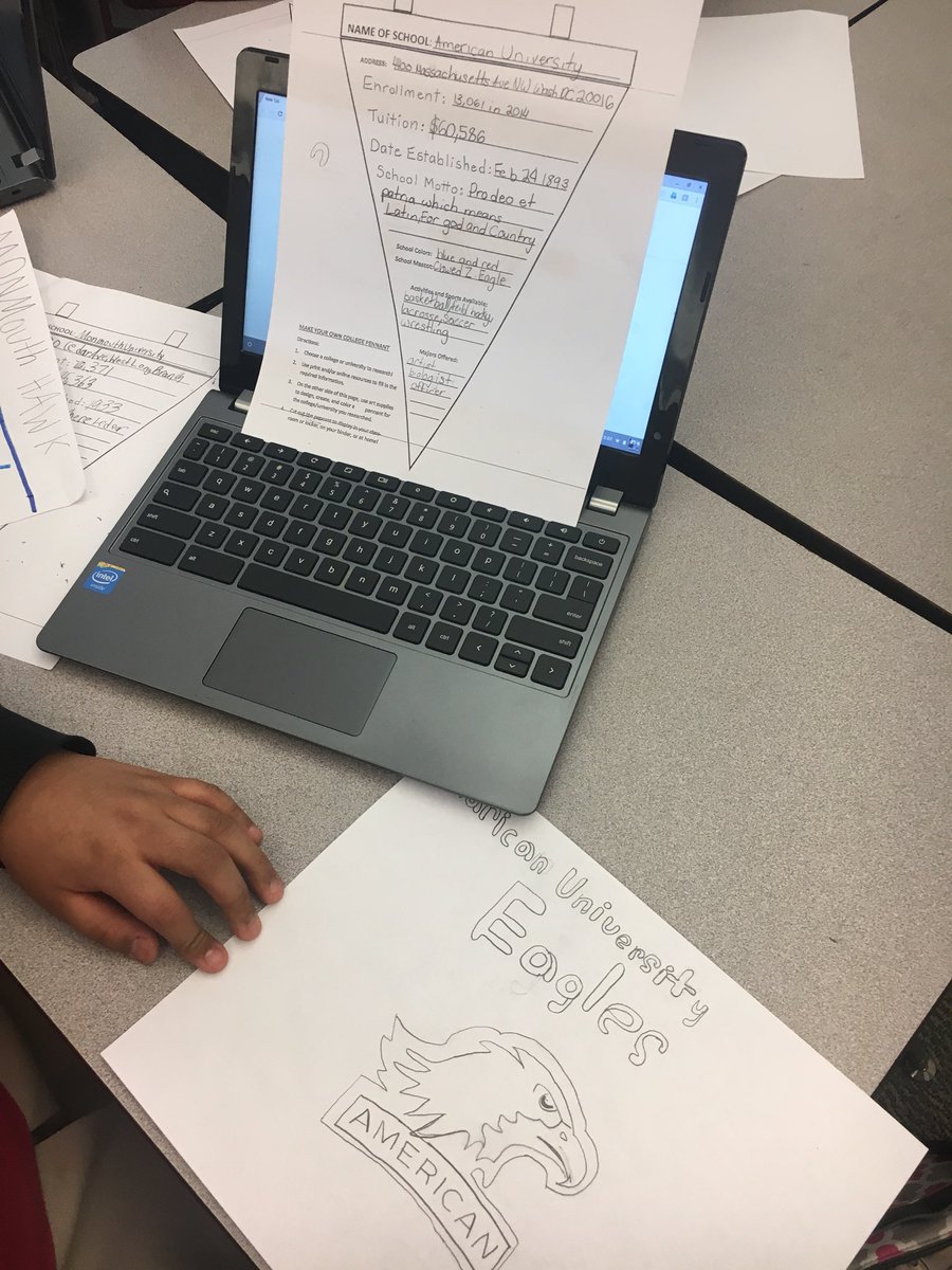 Creating college pennants! #RBBisBIA   AVID and March Madness Week have us excited for college!! <a href="/RBMSAVID/">RBMS AVID</a>