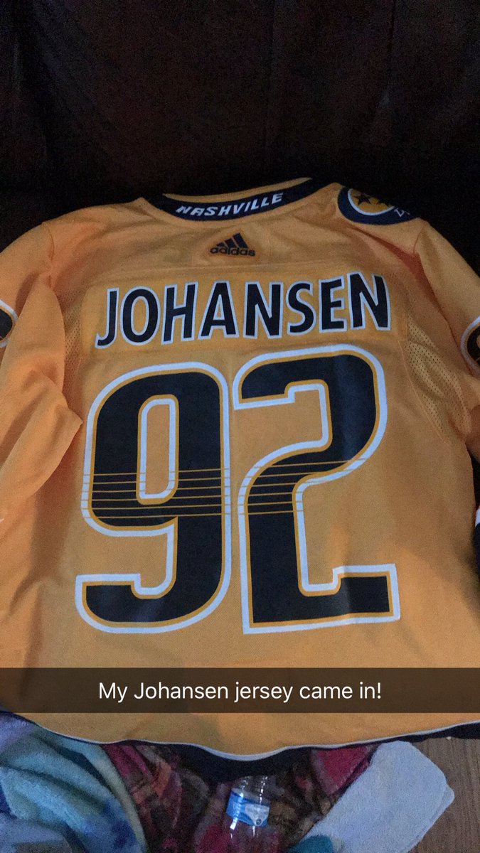 paigedonica's tweet photo. My Johansen jersey came in!! @RyanJohansen19 @predspride @PredsNHL https://t.co/JZmimAXeCh