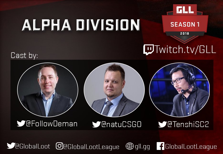 Strydagg's tweet photo. In less than one hour the show will start! 
As usual, the GLL DJ will play his set prior to the main event @ 20:00 CET

Casting the Alpha Division toady we have-
✨@FollowDeman 
✨@natuCSGO 
✨@TenshiSC2 

Main Stream- https://t.co/jkS4p3btIM
Map Stream- https://t.co/xvudGiCqLj https://t.co/DQ1C5F9RgV