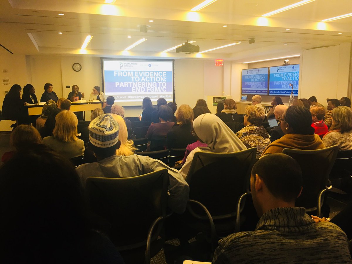 EdnaAdanFdn's tweet photo. A powerful @OrchidProject @Pop_Council panel “From evidence to action: partnering to end FGM/C” taking place now. Key message: the groundswell for #FGM abandonment will happen at grassroots level #TimeIsNow #CSW62 #EndFGM https://t.co/oQ3OT4cWpQ