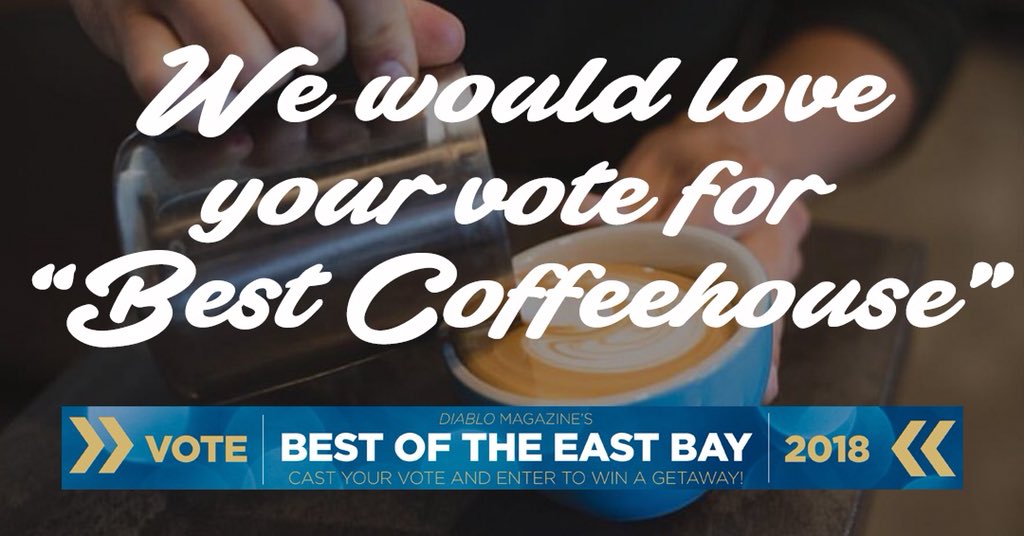 CoffeeShopWC's tweet photo. Vote for Coffee Shop! Visit https://t.co/i6Kjq0yf4e to vote today!! #coffeeshop #walnutcreek #lafayette #bayarea #diablomagazine #bestoftheeastbay #alamo https://t.co/OUXxw7eY7n