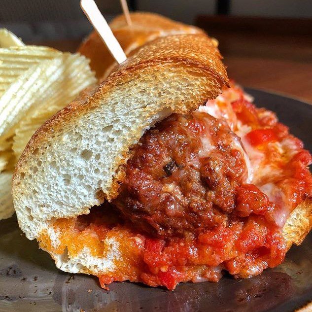 RestauranTourTV's tweet photo. #Repost @jeaniuseats ・・・
I grow weak in the presence of meatballs. 😍 Seriously delish MeatballParm Sandwich w/ melted mozzarella and tangy pickledpeppers at @massoninyc! Their subs and pizzas rock! 🙌 https://t.co/5gzEL9LI2D