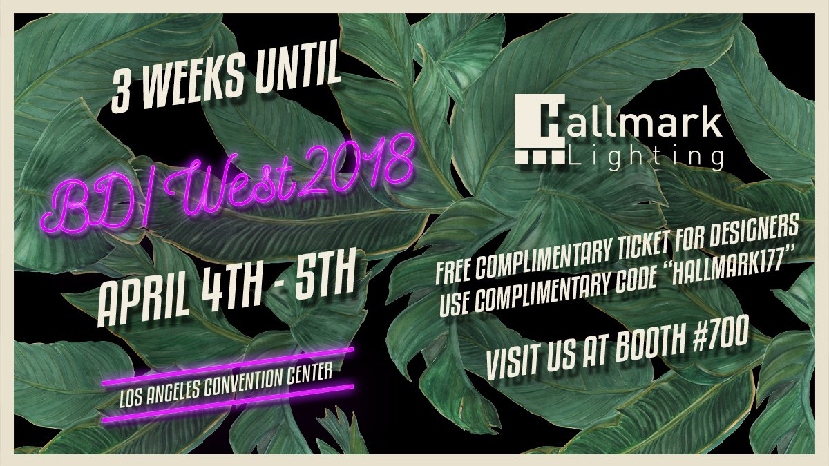 hallmarklight's tweet photo. ATTN: Designers
Tickets on us! #HallmarkLighting
#CustomLighting #PublicAreaLighting #PortableLighting #BDWest https://t.co/i9iC7GA8ui