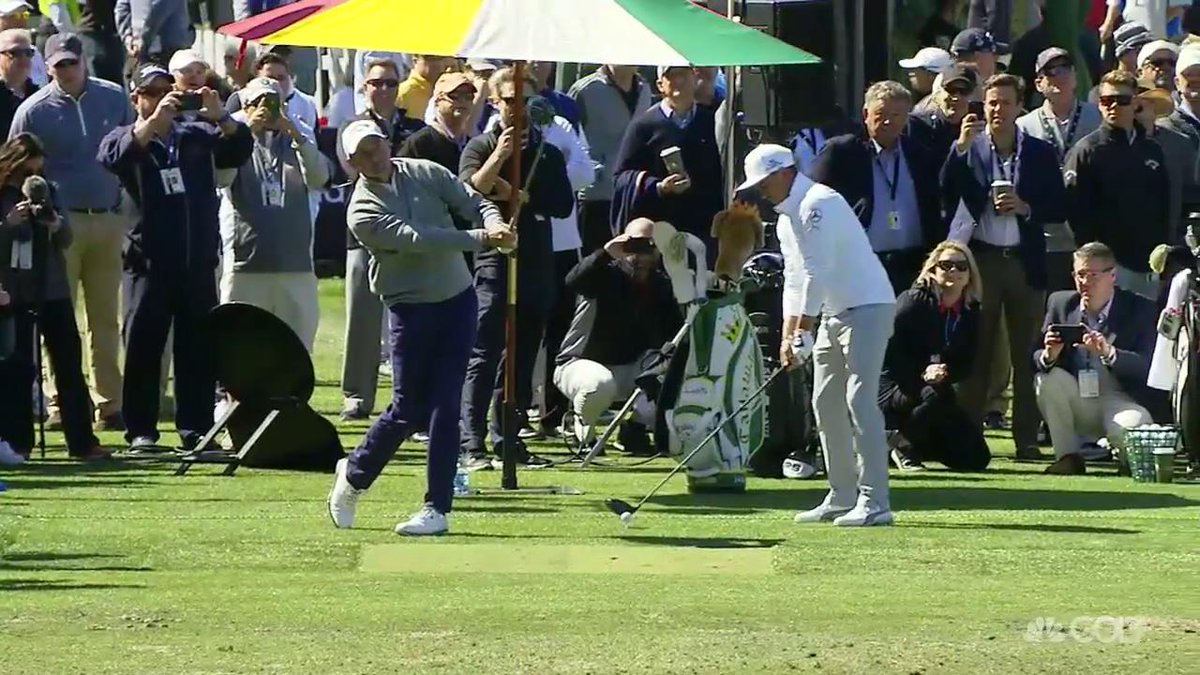 GolfChannel's tweet photo. Sam Saunders led off the driving range salute to his grandfather and did it exactly how #ArnieWould!

Watch: https://t.co/UeKl7Cpmzv https://t.co/OvaXxSfp0y