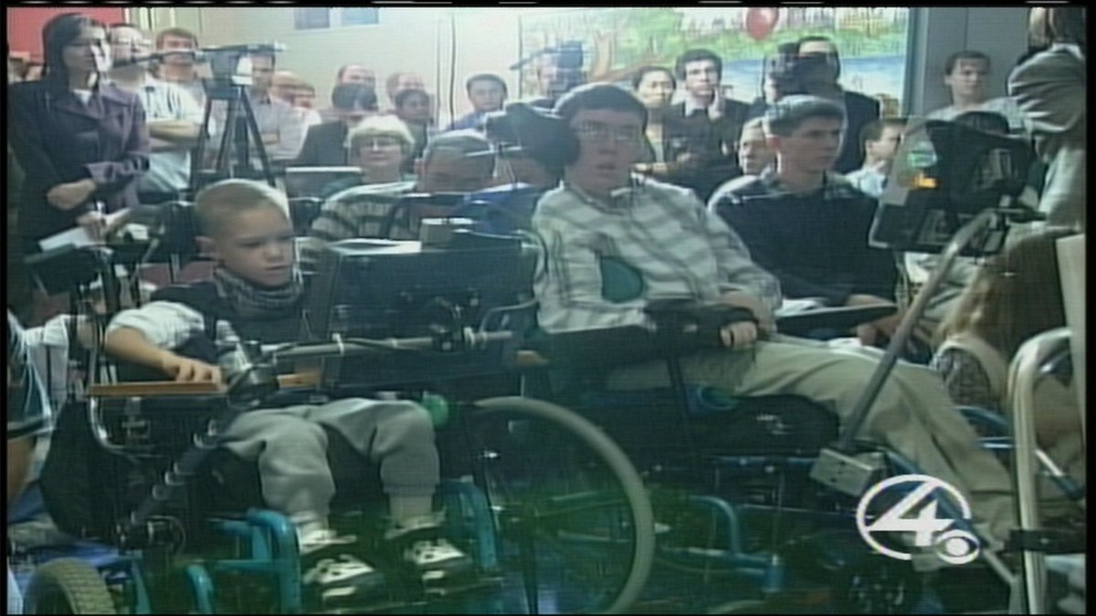 wbz's tweet photo. Remembering Stephen Hawking: When the renowned physicist came to @BostonChildrens in 1999, his message to young people living with disabilities was "with modern technology, everything is possible." Watch - https://t.co/PALbdTiIph https://t.co/T15yThefaF
