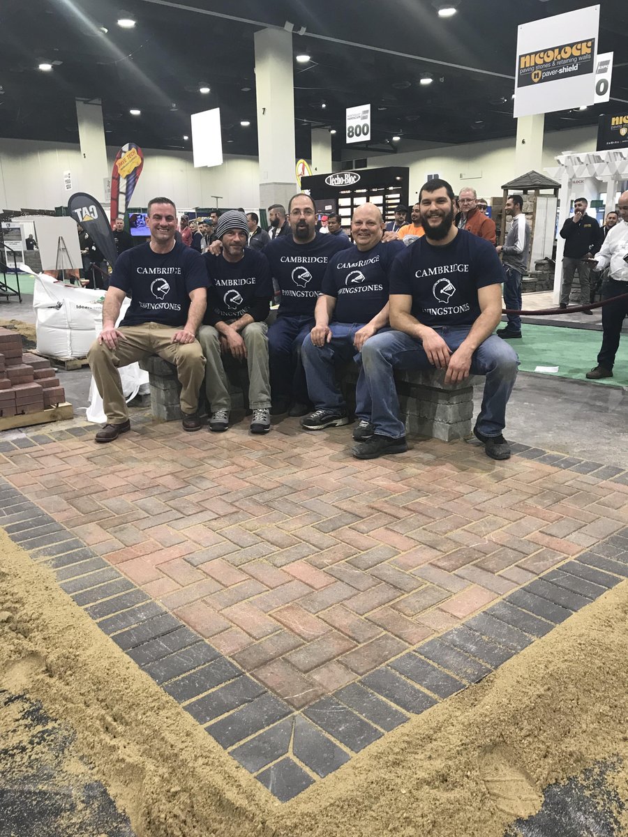 CambridgePavers's tweet photo. We're here at The Northeast Hardscape Expo today! Had a great time doing this onsite build today- we won! #teamcambridge #NEHE2018 https://t.co/65uQ1YIrvP