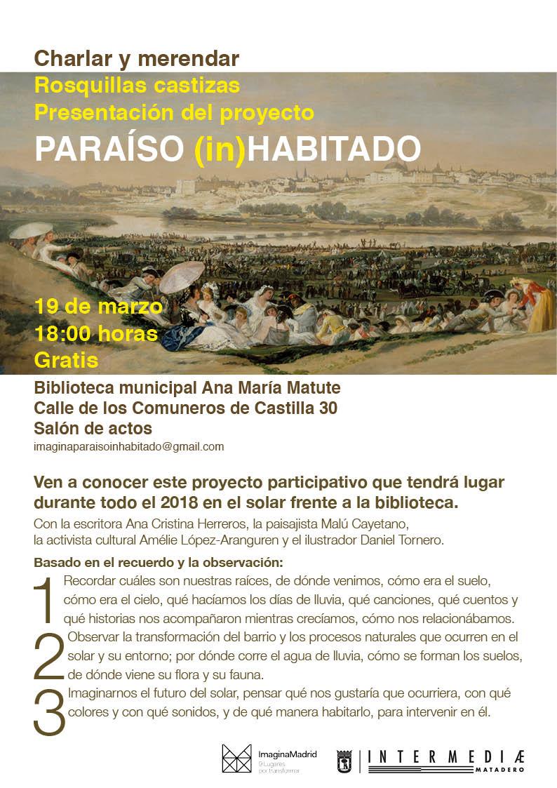 ceiplopedevega's tweet photo. #ImaginaMadrid #Paraiso(in)Habitado Encantados de participar con vosotr@s y de que todo el equipo de Paraíso (in)Habitado colabore y esté en nuestra semana cultural del 19 al 22 de marzo. Versará sobre El Arte! @AMPA_LopeDeVega https://t.co/VnAZZB3SBk