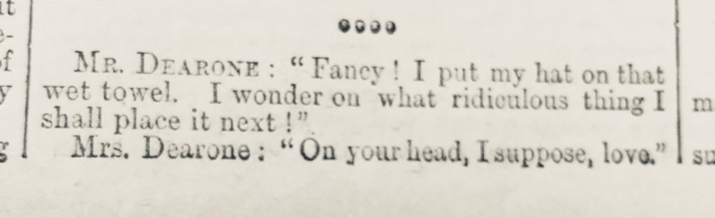 Another Victorian burn, this time involving a married couple. There’s something more affectionate about this one...- Tit-Bits (1893)