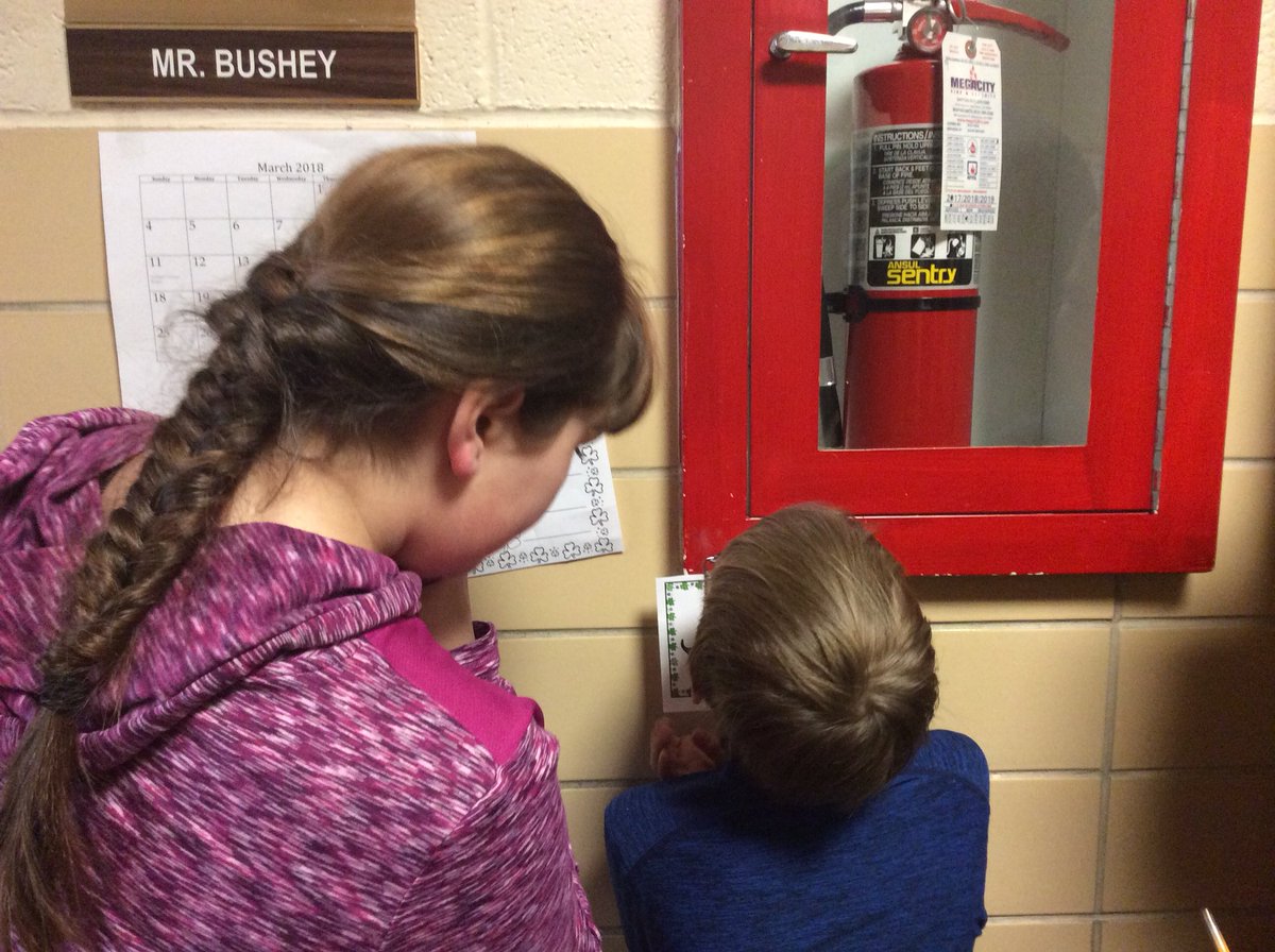 Michele_Slone's tweet photo. St. Patrick’s Treble clef note reading scavenger hunt with East 4th grade! #ucsteach @UrbanaEast https://t.co/FG9R2jWye1